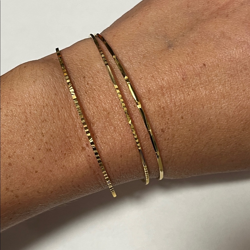 18K RGP Bangle Bracelets - set of 3 gold bangles